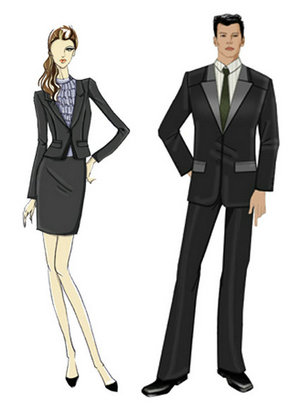 西装款酒店制服