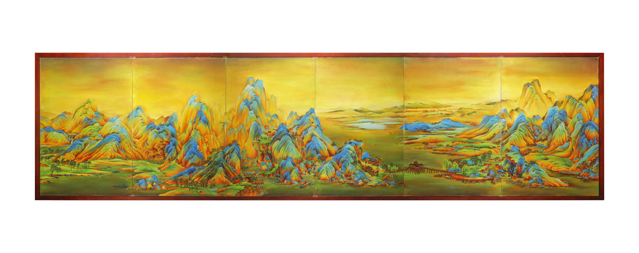 “新千里江山图”掐丝珐琅艺术壁画